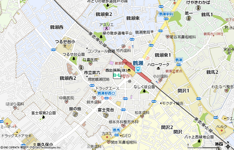 鶴瀬村山眼科付近の地図
